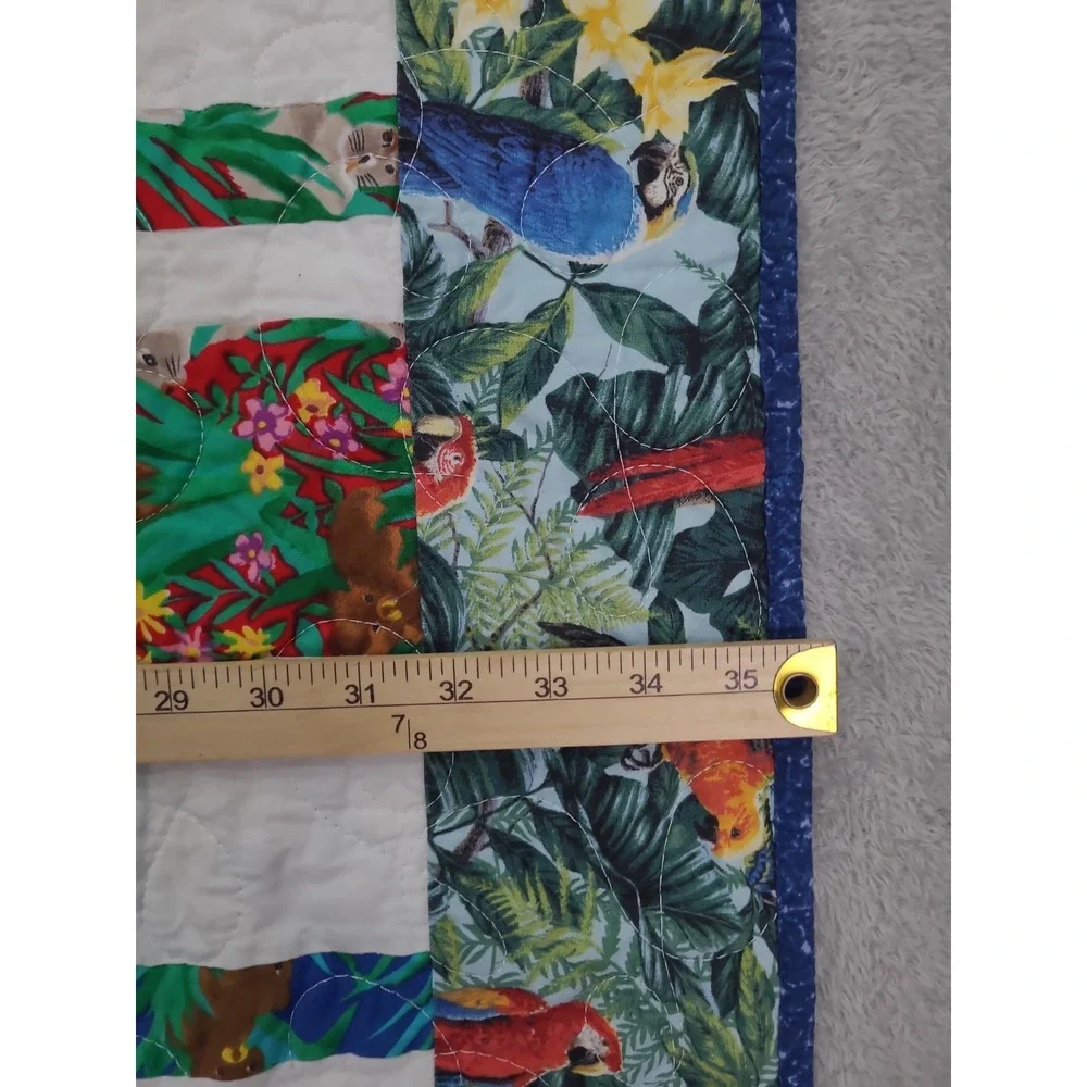 Handmade Baby Quilt Reversible Parrots and Sesame Street 36X49‎